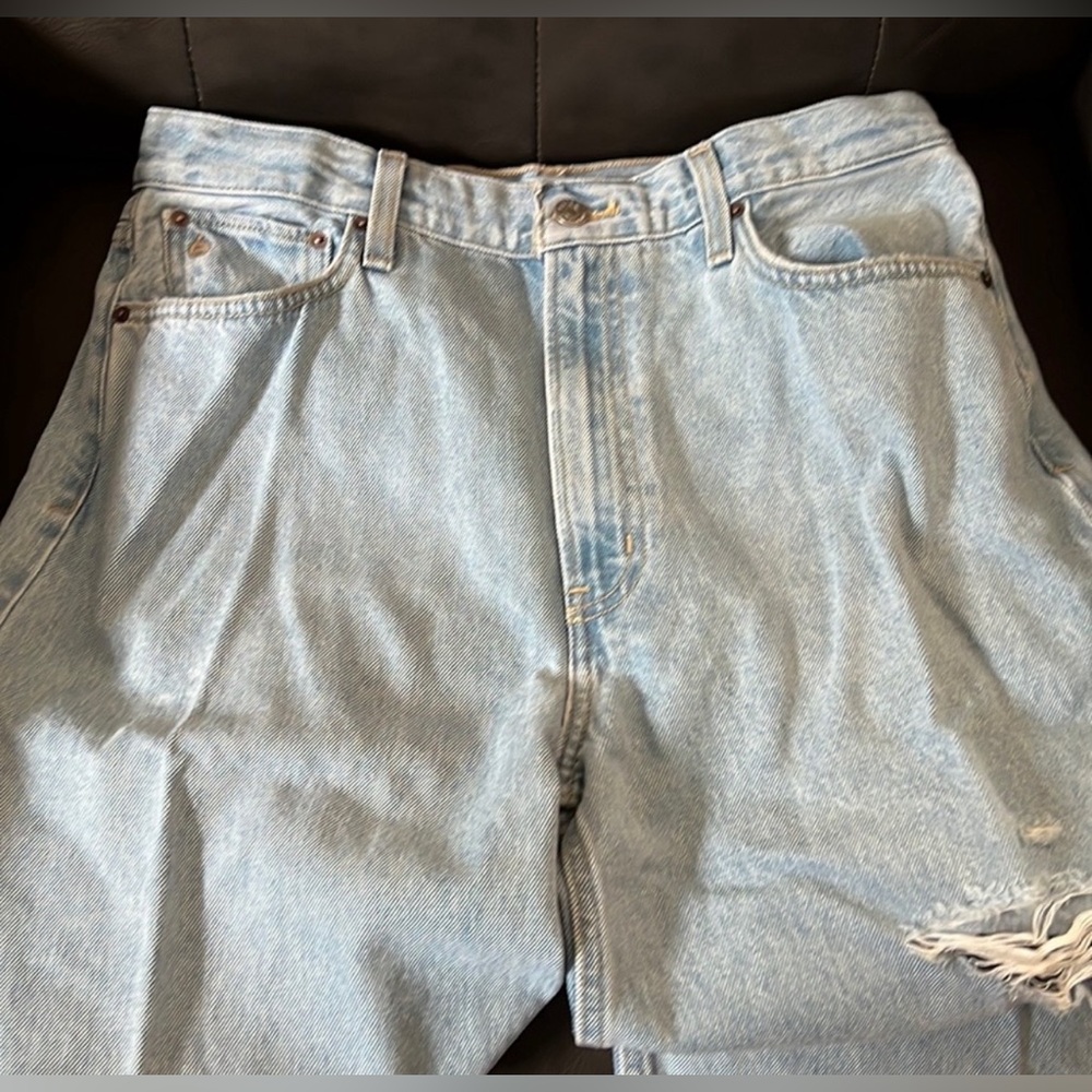 NWOT ETICA DEVON HIGH WAIST WIDE LEG DISTRESSED JEANS SIZE 30 - Picture 4 of 10